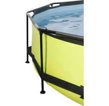 Aufstellpool Framepool-Set EXIT Lime rund Ø 244x76 cm inkl. Kartuschenfilteranlage, Abdeckung & Sonnenschutz grün