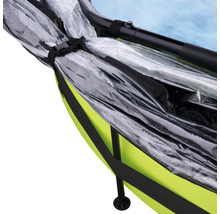 Aufstellpool Framepool-Set EXIT Lime rund Ø 244x76 cm inkl. Kartuschenfilteranlage, Abdeckung & Sonnenschutz grün
