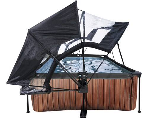 Aufblasbarer Whirlpool mit aufklappbarem Sonnenschutzdach