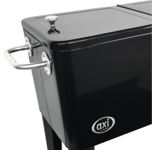 Schwarze Kühlbox mit Griff und Axi by Pragma Logo