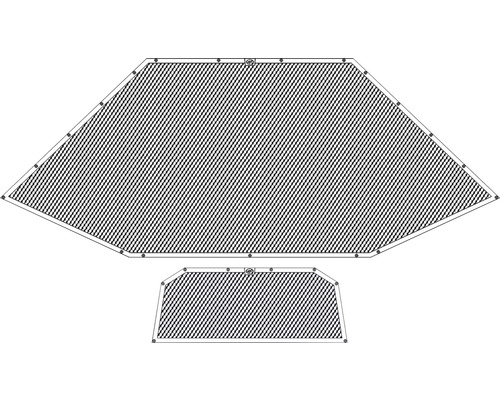 Schutznetz für Gartentrampolin, bestehend aus Hauptnetz und Fußnetz