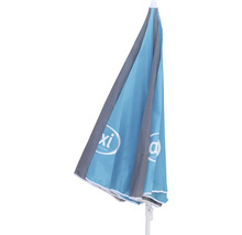 Geschlossener Strandschirm mit Logos
