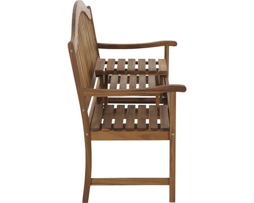 Gartenbank aus Holz mit Armlehnen