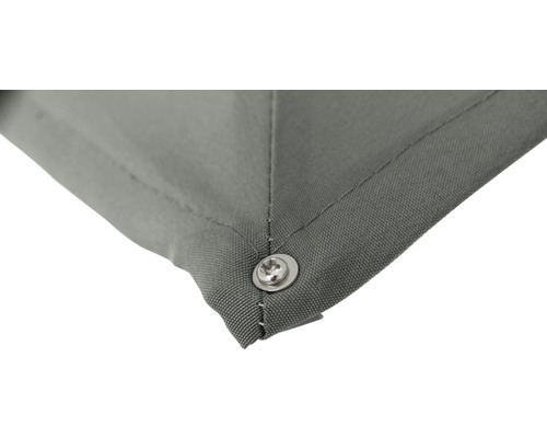 Detailansicht einer Zeltplane mit Befestigungsknopf