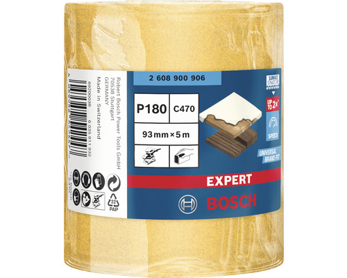 Bosch Expert Schleifpapierrolle P180, Körnung 180, Breite 93 Millimeter, Länge 5 Meter