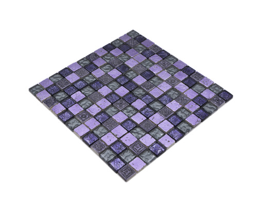 Quadratische Mosaikfliese aus Glas und Stein