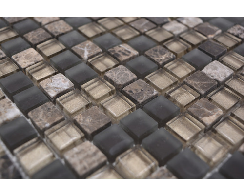 Mosaikfliese mit Glas- und Marmoroptik