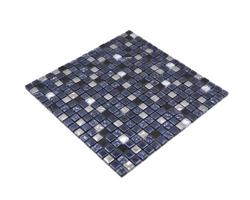 Mosaikfliese aus Glas und Metall