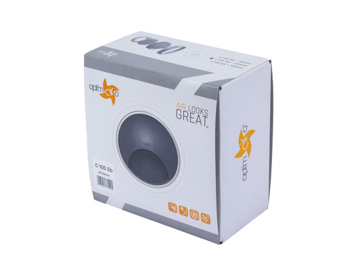 Verpackung eines OptimAir Abluftventils mit 100 Millimeter Durchmesser