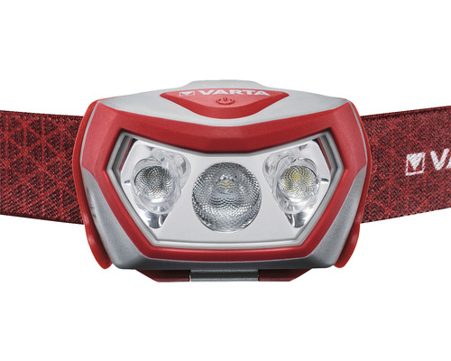 Varta Stirnlampe Outdoor Sports H20 200 lm Reichweite 50 m Leuchtdauer 52 h rot Varta Stirnlampe mit drei Leuchten