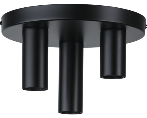 Schwarze Deckenleuchte mit drei Leuchten