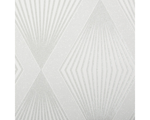 Nahaufnahme einer weißen Tapete mit geometrischen Mustern und Glitzerlinien