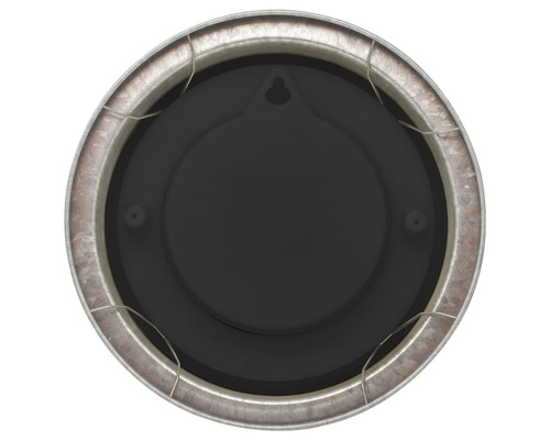 Runde Wanduhr mit Metallrahmen und Aufhängung