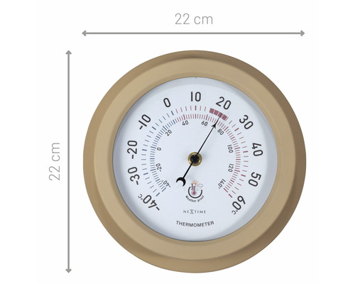Wetterfestes Thermometer mit 22 Zentimeter Durchmesser