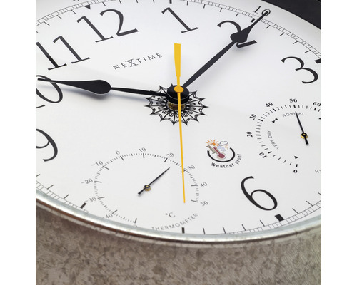 Nextime Wanduhr mit Thermometer und Hygrometer