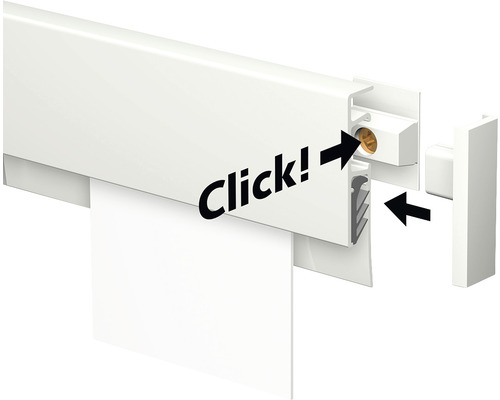 Illustration eines Klickmechanismus für ein Bauprodukt