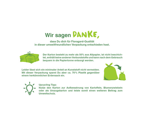 Informationen zur umweltfreundlichen Floragard Verpackung