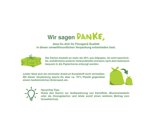 Informationen zur umweltfreundlichen Verpackung von Floragard