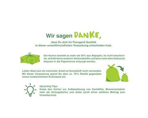 Informationen zur umweltfreundlichen Floragard Verpackung
