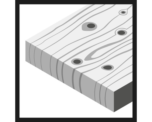 Holzbrett mit Maserung und Astlöchern
