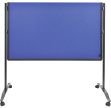 Blaue, fahrbare Pinnwand mit Metallgestell für Büros