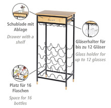 Weinregal Loft für 16 Flaschen bambus/schwarz