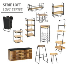 Weinregal Loft für 16 Flaschen bambus/schwarz