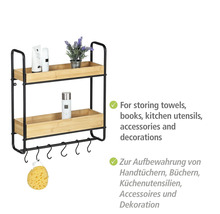 Wandregal Loft 2 Etagen bambus/schwarz
