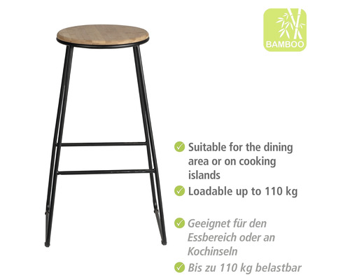 Barhocker aus Holz und Metall