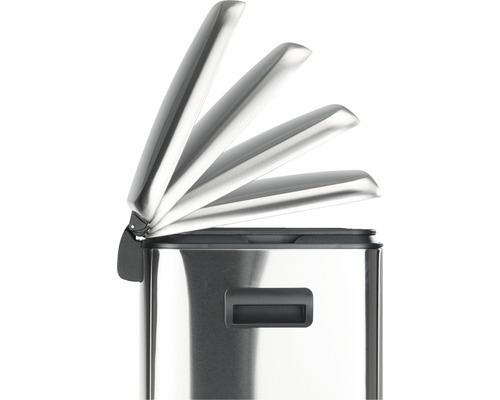 Edelstahl Abfalleimer mit schwingendem Deckel