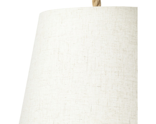 Detail einer Textillampe mit Seilaufhängung