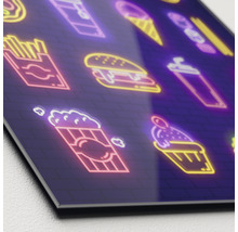 Dekoratives Bild mit Neon-Fast-Food-Motiven