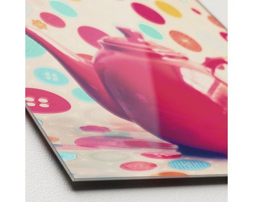 Acrylglasbild mit Teekanne und Knöpfen Motiv