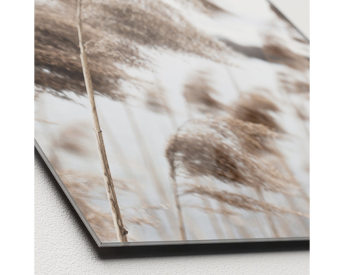 Nahaufnahme eines Acrylbildes mit Schilfgras-Motiv