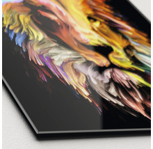 Glasbild Colorful Lion Head 30x30 cm