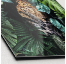 Dekorative Glasplatte mit Dschungel und Leopard Motiv