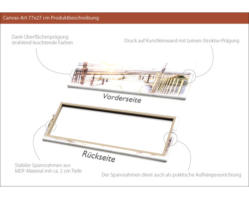 Canvasbild 77x27 cm, Vorder- und Rückseite