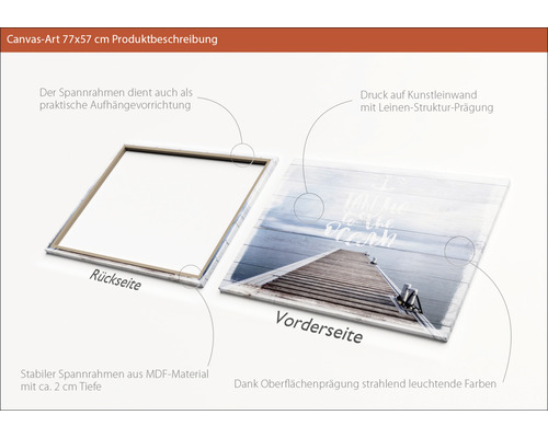 77x57 Zentimeter Leinwandbild Produktbeschreibung mit Keilrahmen und Aufhängung