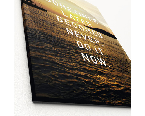 Dekorative Leinwand mit Ozeanmotiv und inspirierendem Text