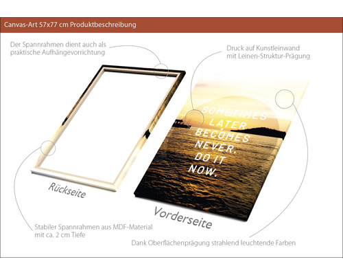 Leinwandbild 57x77 Zentimeter mit MDF Rahmen
