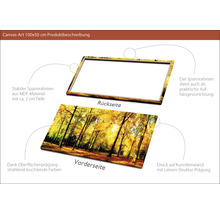 Leinwandbild mit Waldmotiv, MDF Rahmen und Leinenstruktur
