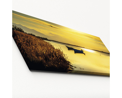 Gemälde mit Seelandschaft und Boot