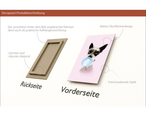 Decopanel Produktbeschreibung mit Rückseite und Vorderseite