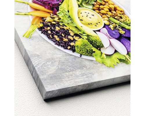 Dekorative Leinwand mit einer Schüssel mit Gemüse und Reis