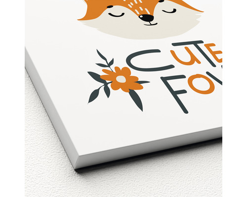 Leinwandbild mit Fuchs und Schriftzug