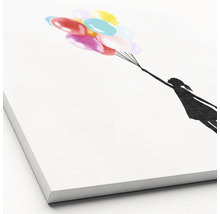 Dekorative Leinwand mit Mädchensilhouette und bunten Ballons