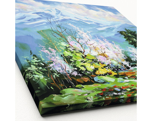 Gemälde einer Berglandschaft auf Leinwand