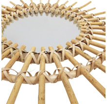 Runder Spiegel mit Rahmen aus Rattan