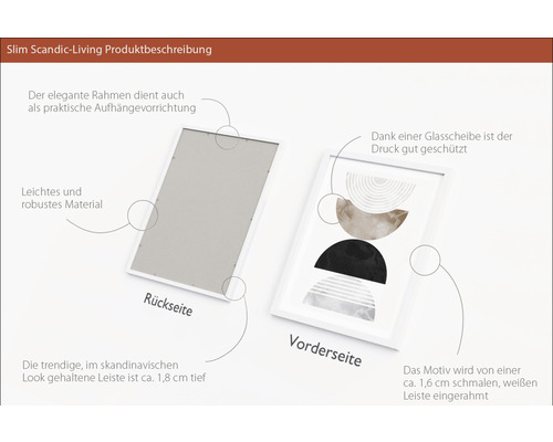 Rechteckiger Bilderrahmen mit geometrischem Muster, Vorder- und Rückseite
