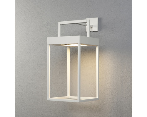 Weiße, würfelförmige LED-Wandleuchte zur Außenbeleuchtung